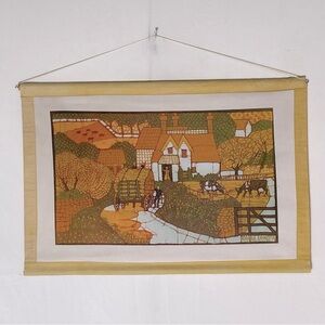 Vintage 1974 Batik Painting Canadian Artist Rohana Laing Wall Hanging